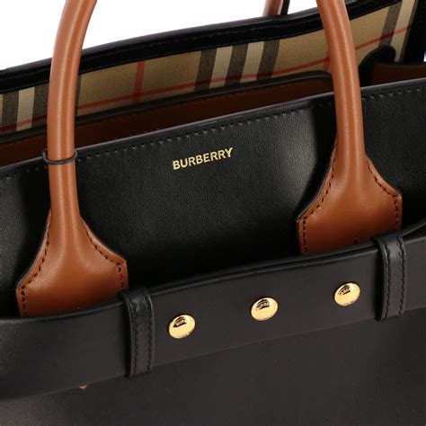 burberry tasche leder schwarz|Damen .